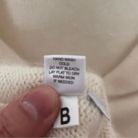 Ann Taylor Ivory Angora Wool-Blend Button Front Cardigan With Collar Size Medium - Picture 8 of 8